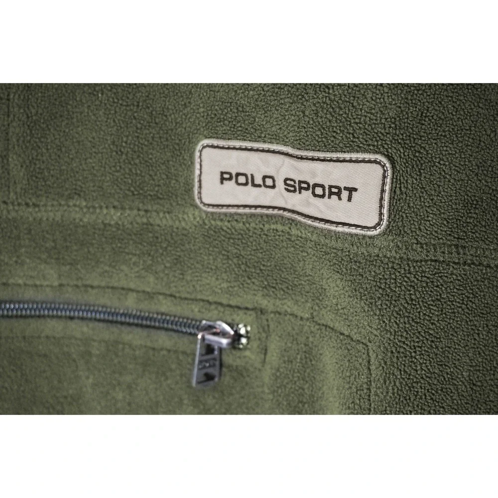 VTG 90s Polo Sport Ralph Lauren Green PolarTec Quarter Zip Fleece Men's Large - Picture 4 of 8